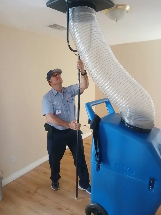 Mini Split Installation technician using HEPA equipment in Kirkland